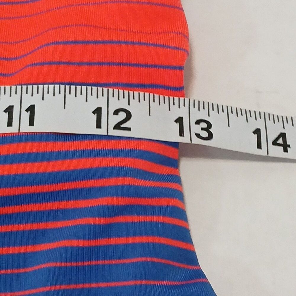 Nike Racerback Tankini Swimsuit TOP ONLY Vibrant Orange/Blue Stripped Sz-Small - Picture 8 of 16